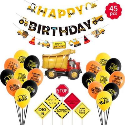 China Party Decoration Birthday Party Supplies Dump Truck Party Decorations Kits Set for Kids Birthday Party for sale