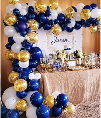 China Party Decoration Garland Arch Kit Navy Blue and White Confetti Balloons Baby Shower Weeding Birthday Party Decorations for sale