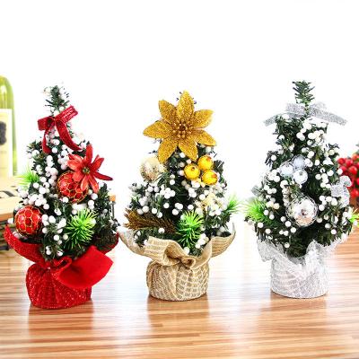 China Christmas Modern Simple Desktop Miniature Pine Tree with Holly Berries and Pine Cones Christmas Ball for Home and Office Christmas Decoration for sale