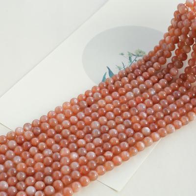 China Wholesale Round Gemstone Healing Stone Beads Semi Precious Loose Strand Crystal Beads 4MM 6MM 8MM Sunstone For Jewelry for sale