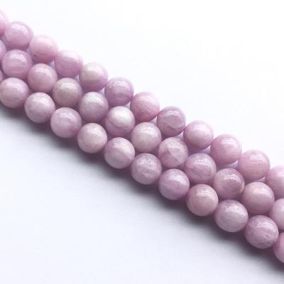 China Wholesale Gemstone Healing Stone Bead Crystal Beads Semi-precious 4MM 6MM 8MM Round Kunzite Loose Beads Strand For Jewelry for sale