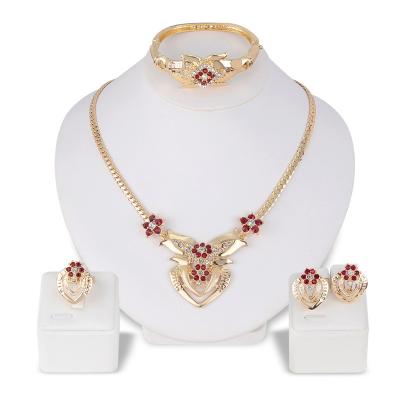 China Wholesales Vintage Fashion Cheap Bridal Jewelry Set Women Jewelry Set Dubai 18K Gold Plated African Bridal Jewelry Set for sale