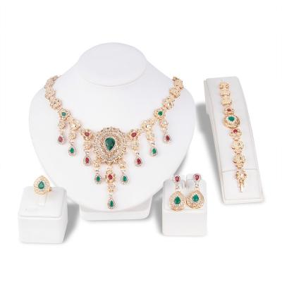 China Vintage Wholesale Fashion Jewelry Women Jewelry Set Saudi 18K Gold Plated Wholesale African Cheap Bridal Jewelry Set for sale