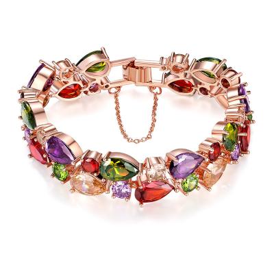 China Trendy Wholesale Fashion High Quality Crystal Zircon Anti-allergy Ladies Bracelet for sale