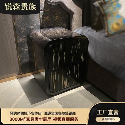 China MO LAN Postmodern Italian Luxury Pomegranate Bedside Light Master Bedroom Wooden Skin Nightstand for sale