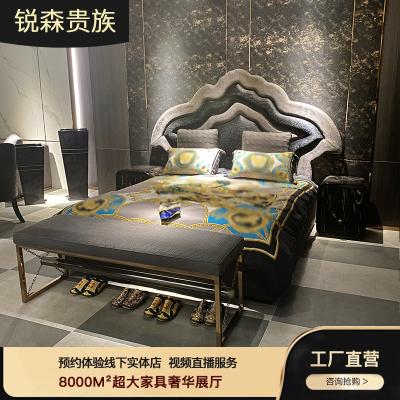 China MO LAN Modern Light Italian Luxury Wedding Bed Hong Kong Style Master Bedroom 1.8 2.2m Other King Bed Group for sale