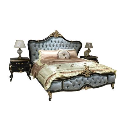 China MO LAN European Fabric Classic Bed Bedroom European New 1.8m Solid Wood Carved Princess Luxury Bed for sale