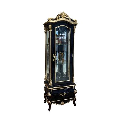 China MO LAN European Single Door Wine Cabinet New Storage Classic Solid Wood Classic Solid Wood Carving Custom Double Door for sale