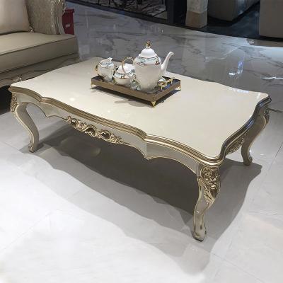 China EUROPEAN MO LAN European small tea table living room solid wood carved new classic tea table for sale