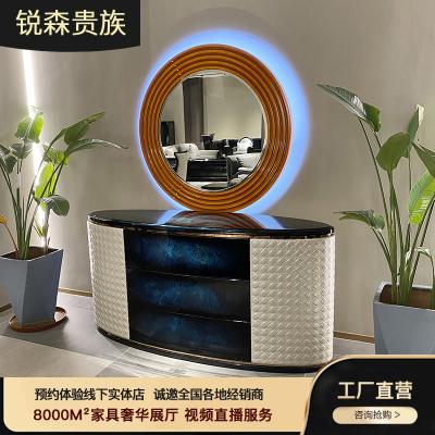 China MO LAN Italian post-modern light luxury oval type simple modern porch side cabinet with drawer household for sale