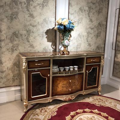 China NEW MO LAN European solid wood tea water storage cabinet luxury classic restaurant set side cabinet for sale