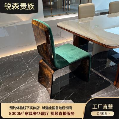 China MO LAN Hong Kong style post-modern light luxury Italian luxury leisure dining chair can be customized color for sale