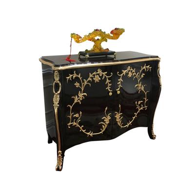 China MO LAN European Sideboard Wine Entrance Solid Wood Neoclassical Lux Solid Wood Side Cabinet Living Room Red Separate Table Storage Lobby for sale