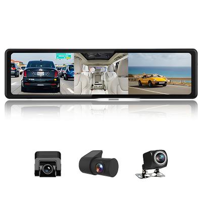 China 3 Channel 2.5K&1080P&1080P Dash Cam Car Android WIFI Rear View Black Mirror DVR GPS Navigation Tracker Camera with Alarm Monitor Carplay for sale