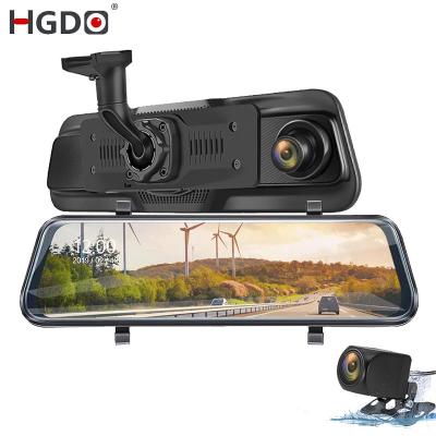 China Waterproof 10 INCH 1080P Car Dual Dash Cam Front And Rear Rear View Mirror VCR 24 Hours Car Camera Truck Auto Car DVR Mount for sale