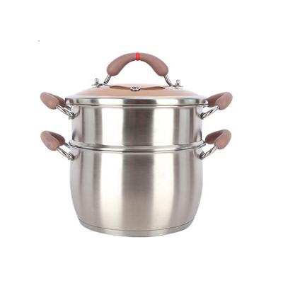 China Sustainable New Style Steamer Stainless Steel Casserole Dish Stew Soup Cooking Hot Pot Set for sale