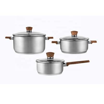 China Double Side Country Ear Stainless Steel Cookware Casserole Pan Set for sale