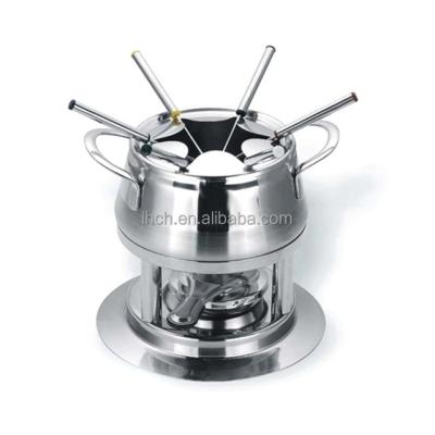 China Sustainable 11pcs Stainless Steel Fondue Set Chocolate Cheese Melting Pot for sale