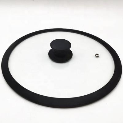 China Sustainable flat glass lid with silicone rim for sale