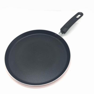 China Durable Press Pancake Aluminum Nonstick Coating Pan With Bakelite Handle High Temperature Resistance External Paint for sale