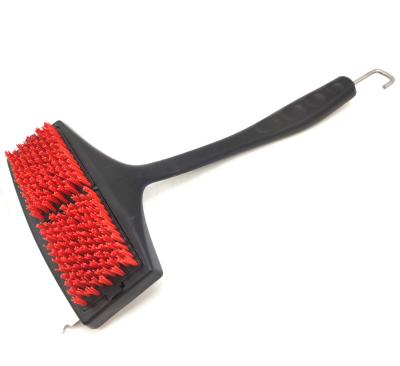 China Easily Cleaned BBQ Cleaning Large Plastic Double Head Grill Brush With Nylon Bristles for sale