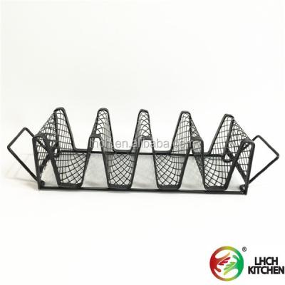 China Non-stick Corrosion Resistance Tortilla Carbon Steel Baking Grill Rack Taco Rack for 4 Tacos for sale