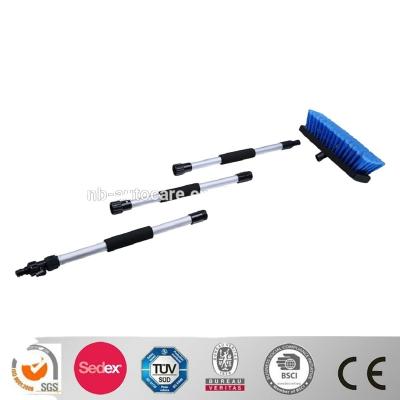 China Aluminum Car Cleaning Water Flow Through Telescopic Washing Brush for sale