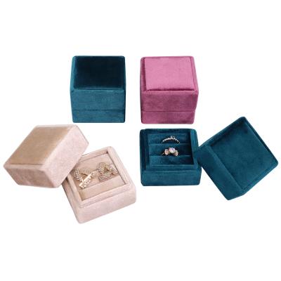 China Joyeria Recyclable Wholesale Custom Logo Jewelery Jewelry Packaging Velvet Ring Jewelry Boxes for sale