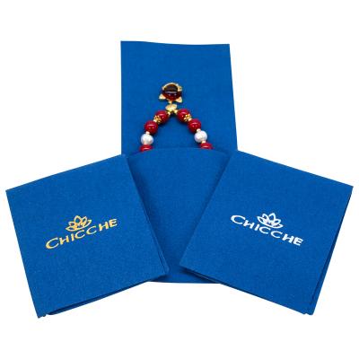 Cina Custom Logo Pouches Microfiber With Jewelry Bag Blue Velvet Jewelry Travel Pouch Travel Pouch in vendita