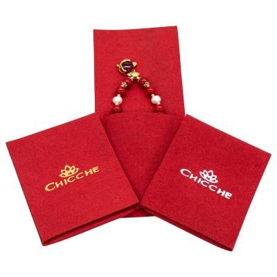 Cina Ring Set Cloth Jewelery Gold Large Luxurious Nudity Envelope Pouch Jewelery Red Reusable Jewelery Pouches Envelope Pouch in vendita