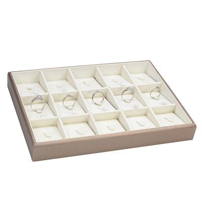 China New Product Fashion Leather Jewelry Tray Display Pu Ring Jewelry Tray for sale