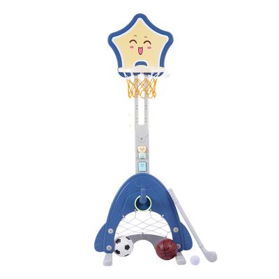 China Basketball Playing Children's Starry PE Basketball Rack Lifting Box 3-6 Years Old Toy Baby Indoor Basketball Rack for sale