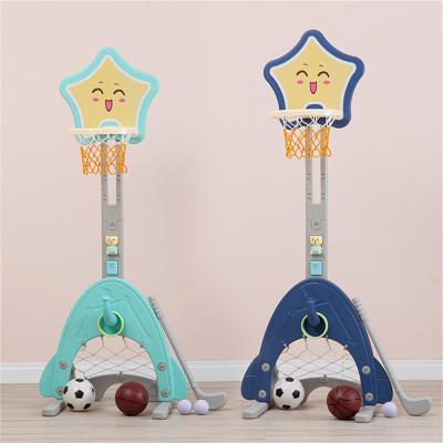 China Basketball Playing Pentagram Ball Stand Amusement Park PE Plastic Toy Children's Basketball Adjustable Stand for sale