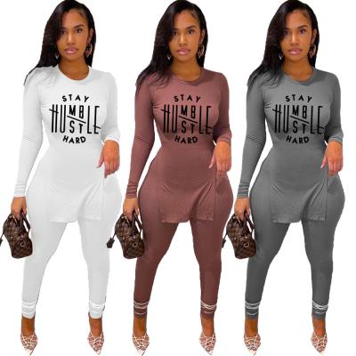 China Anti-pilling 2021 new arrivals women's two-piece set casual sportswear letter printing women's clothing 2 for sale