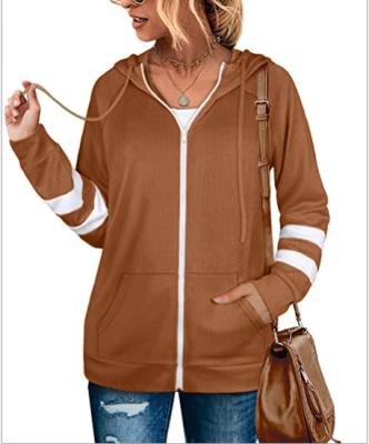 China 2021 New Amazon Women's Anti-wrinkle Zipper Oversize Sweater Women's Solid Color Cardigan Hoodies Hoodies and Sweatshirts for sale