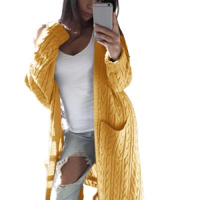 China Plus Size 2021 European and American Style Knitwear Pockets Full Body Twist Sweater Best-Selling Coat Long Double for sale