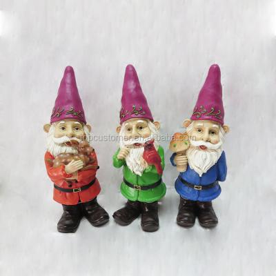 China Europe Resin Happy Gnome Statue Polyresin Home Dwarf for sale