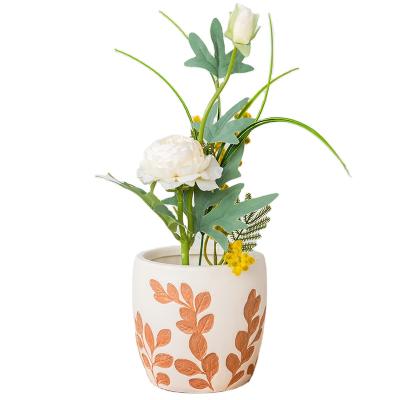 China Eco-friendly Wholesale Custom Petal Printing Decorative Ceramic Porcelain Flower Vase Home Decor for sale