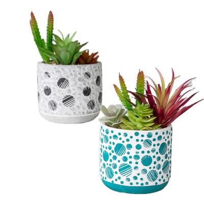 China Eco-friendly Wholesale Ceramic Succulent Planter Pot Plant Flower Home Decor for sale