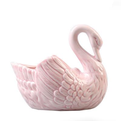 China Quality Guaranteed Eco-friendly Colorful Swan Porcelain Holder&candle Display Jewelry Box Stand With Storage for sale