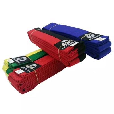 China Hot Sale Taekwondo Sports Equipment Color Stripe Karate Belt Martial Arts Karate Belts Taekwondo Belts for sale