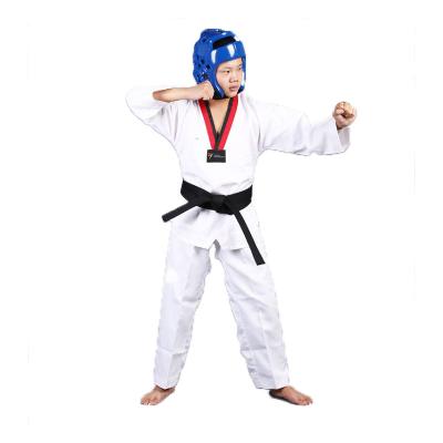 China Cotton / Polyester Or Polyester 100% WTF Approved Diamond Fabric Dobok Taekwondo Basic Uniform for sale