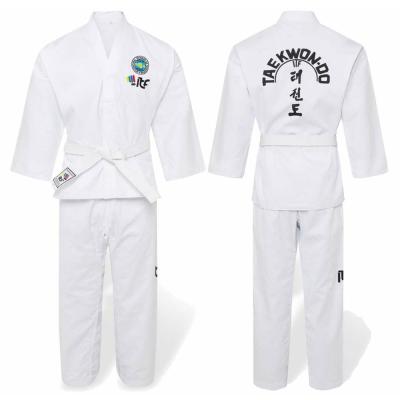 China Best factory quality durable/comfortable/breathable/lightweight itf dobok taekwondo uniform with printed wtf taekwondo dobok suit uniforms for sale