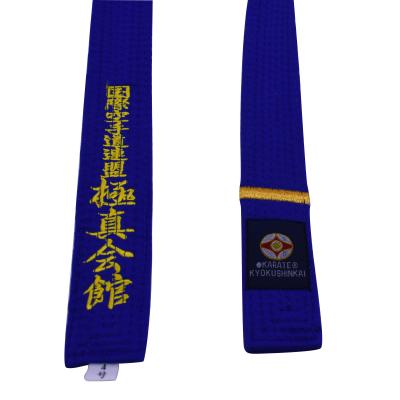 China Artist Fashion Embroidery Karate Martial Art Kyokushin Style Embroidered Belts. for sale