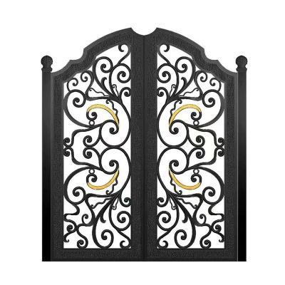 China Modern HY  A full range of patterns Modern design arch garden steel doors wrought iron villa gate designs for sale