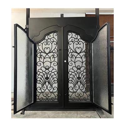 China Modern HY Low cost modern home high quality wrought iron gate design front door security door and fence for sale