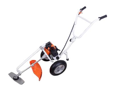 China 2-Stroke Baoyang Two Wheel Grass Brush Cutter Picadora Cortadora De Pasto Cespe Mesin Potong Rumput Desbrozadora Power String Trimmer for sale