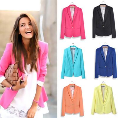 China Yellow Slimming Leisure Outwear Women Suits 500 PCS Per Day with and Yellow Color for sale