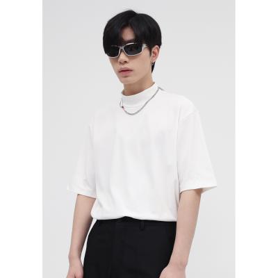 China The New Solid Color Turtleneck Short Sleeve T-Shirts for sale