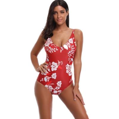 China Flower Print Hot Back Crisscross Swimwear Padded Bikini for sale